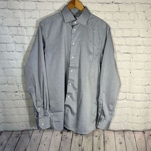 ETON Shirt Mens 41 16 Gray Contemporary Button Up Long Sleeve Cotton